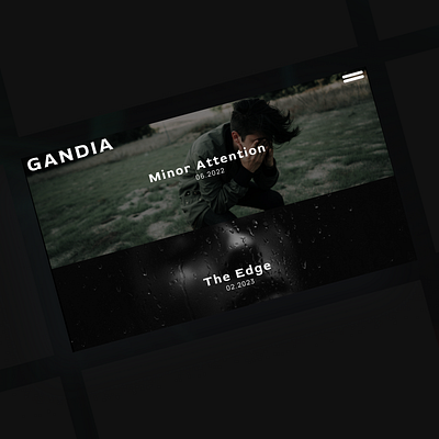 GANDIA - Documentary Filmmaker Artist animation branding figma hero interaction landing page protopie ui ui design website