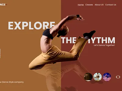 Dynamic Music & Dance Landing Page dance theme graphic design immersiveexperience logo motion graphics music music template musicanddance ui uiuxdesign