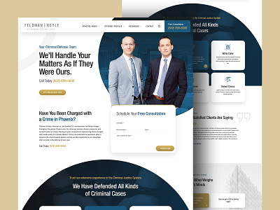 Law Firm Website attorney blue creative decent design home page landing page law firm professional ui unique web page website
