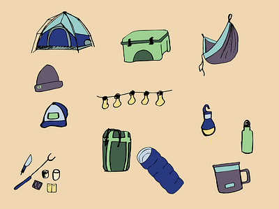 Camping Illustrations branding graphic design illustration