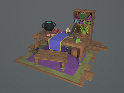 Witchy Broth 3d model blender3d blocktober dintober environment game art halloween stylized