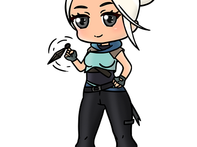 Chibi Style Art - Jett (Valorant) design graphic design illustration