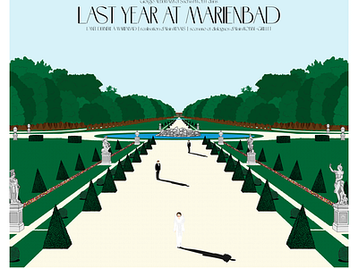 Last Year at Marienbad tribute poster alain renais animation art house characterillustration cinema classic films design film french new wave graphic design illustration last year at marienbad movie poster poster vector