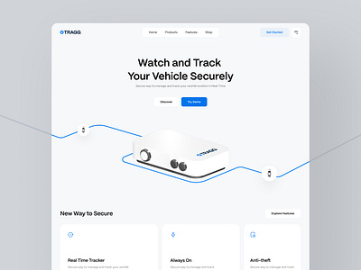Tragg - Landing Page Exploration dashboard exploration inspiration landing page minimalist modern product design responsive tracking ui user interface web