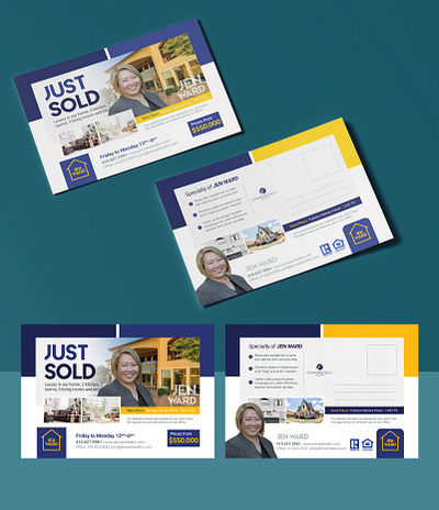 Real Estate Broker Post Card Design branding brandslick design figma graphic design illustration logo ui vector