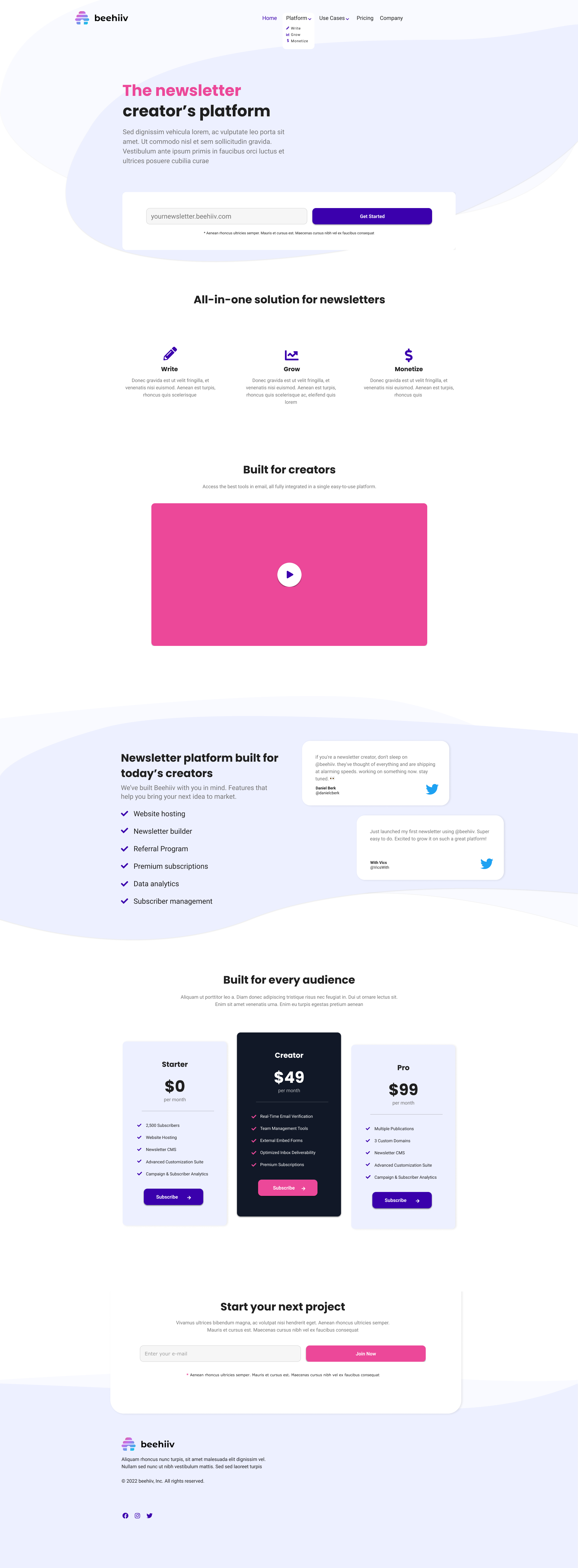 Landing Page Comp branding landing page saas