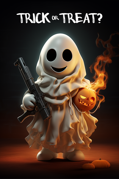 Spooky Ghost | Halloween 3d ai evil gaza ghost halloween hamas illustration isis israel israelunderattack massacre midjourney nightmare pixar poster scary treat trick war