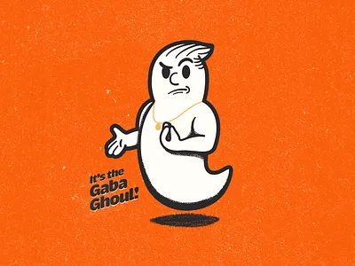 The Gaba Ghoul character character design gabagool ghost gold chain halloween illustration italian italy mafia mobster pinched fingers