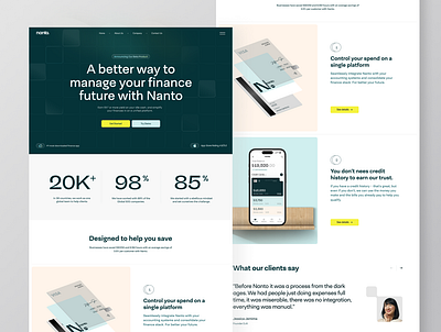 Brand ID & UX.UI Landing page for Financial Services Project - brand identity branding card design emerald finance green illustration land landing neogrotesk neotech page tech uxui web webdesign