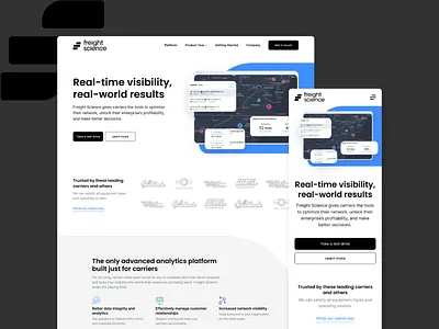 Freight Science :: Homepage black website