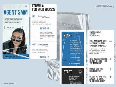 design of the mobile version for the SMM course design landing page ui ui ux web web design web site