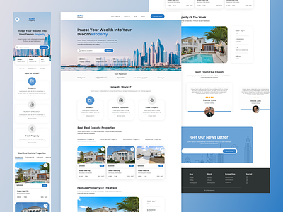 Real Estate Website apartment app realestate app ui building buyer design home landing page mobile app promo property responsive design site starup realestate ui ui ux realestate web web design web realestate