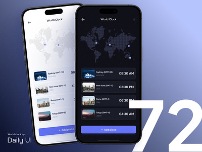 Daily UI #72 - World clock app app clean clock clock app dailyui design interface ios iphone mobile simple time time zone time zones ui uiux ux world world clock worldclock