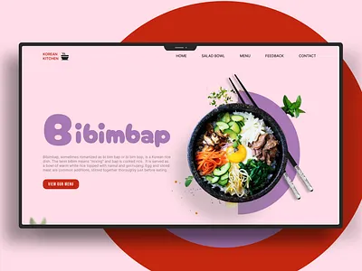 Korean Cuisine Landing Page branding landing page mobile app ui