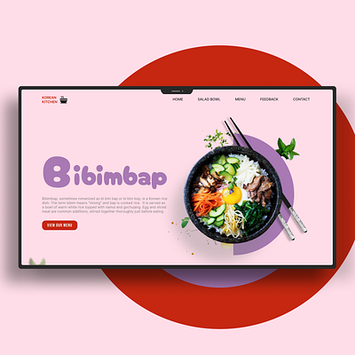 Korean Cuisine Landing Page branding landing page mobile app ui