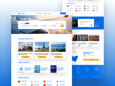 A simple Air Booking User Interface booking website branding design feture figma graphic design landingpage product design prototype ui user interface ux