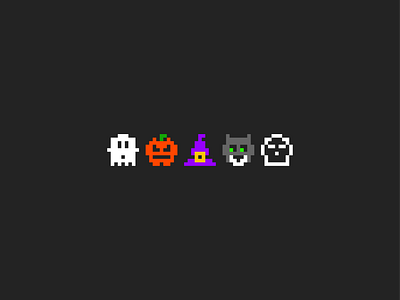 Happy Halloween 9x9 design grid halloween icon illustration logo minimal pixel symbol