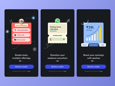 🚀 Onboarding Screens for Social Media Influencers ui