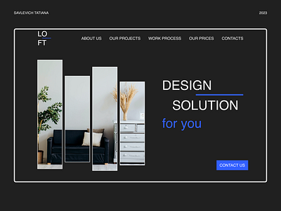 Website for interior studio design interior landing page logo minimalism modern project typography ui ux website