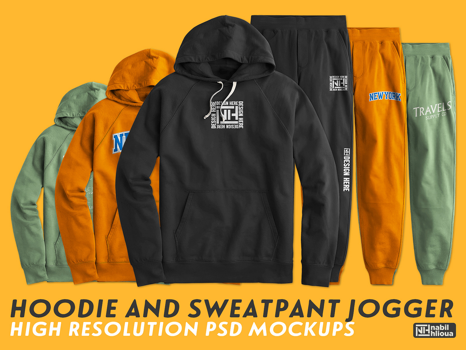 hoodie and sweatpant jogger Mockup PSD Template by Nabil Hlioua on Dribbble