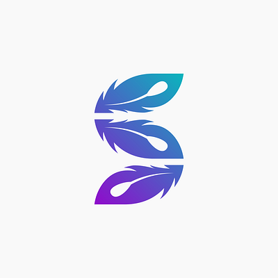 S logo of peacock feathers branding graphic design logo
