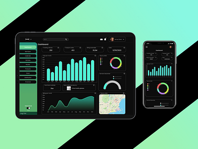 Logistics Dashboard Design - Dark Mode controle controll darkmode dashboard dashboard design design designer figma gestão graphics gráfico logistics management mobile painel produtos ui web