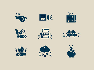 Ad Camp Icons ad camp binoculars camera icon camp camp icons camp theme copywriting icon fire icons map icon money icon outdoors icon pocket knife typewriter icon whistle icon