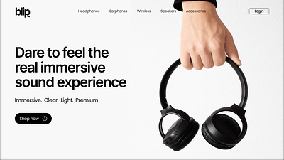 Blip headphones landing page II interface ui ux web design webpage website