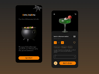 Food with Halloween themes🍸 🎃 app design food graphic design halloween ui illustration typography ui ux vector