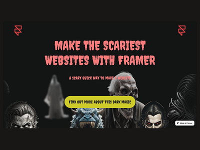 Halloween Website Hero design figma framer ui ux web design