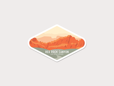 Red Rock Canyon adventure hiking illustration las vegas nevada parks red rock sticker vinyl