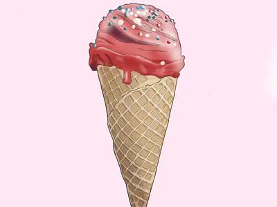 Ice Cream Red Velvet #illustration art cake chocolate colorfull cone cupcake design dessert flavor food graphic design ice cream icon illustration logo motion graphics object red velvet sprinkle sweet