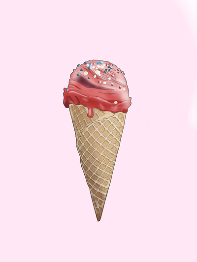 Ice Cream Red Velvet #illustration art cake chocolate colorfull cone cupcake design dessert flavor food graphic design ice cream icon illustration logo motion graphics object red velvet sprinkle sweet