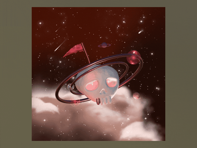 Death Planet 31 october 3d 3d character 3d planet 3d skull character design cosmos creative planet death halloween life motion graphics nomad sculpt planet render saturn skull space texture white skull