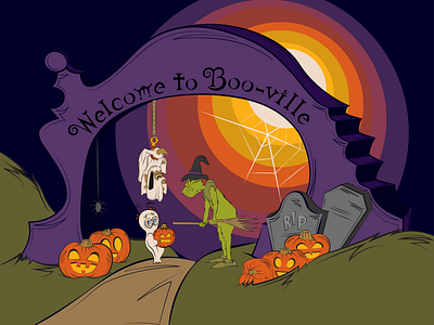 Boo-ville design illustration illustrator vector