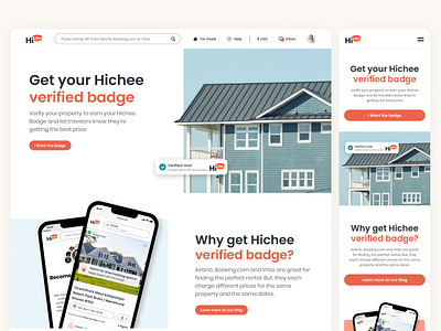 Hichee - Website airbnb homepage landing page landingpage realstate realstate website renting travel ui ui design uiux ux design website website design