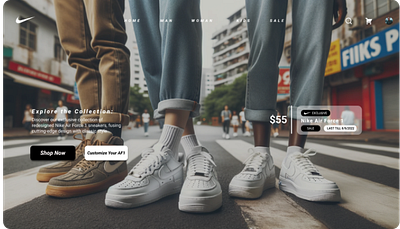 E-commerce Nike Air Force 1 Website Redesign branding graphic design ui ux web design