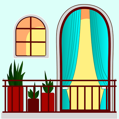 Balcony Vector. 2d 3d animation branding design graphic design illustration motion graphics ui vector