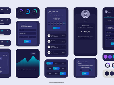 Mobile App Ui Kit blue ui kit graphic design mobile app ui uiux user interface