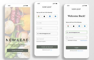 Signup Page account creation app art branding create an account dailyui design flat gardening graphic design illustration ios login logo mobile signup signup page typography ui ux