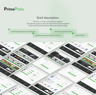 PrimePicks: An e-commerce website. ecommerce figma uiux web design