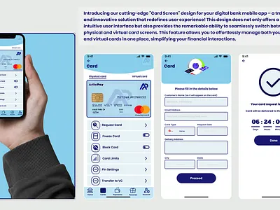 Card Screen card card design design digital bank fintech graphic design logo mobile app product design uiux user experience