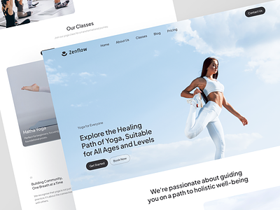 Premium Vector  Landing page of yoga at home sport activity yoga girl