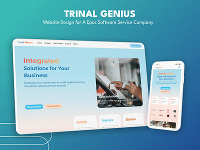 Trinal Genius - Official Website for A Epos Service Company brand software tech ui component ux content uxui website