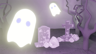 Halloween Ghosts & Graves • Low Poly 3D Blender 3d 3d modeling blender