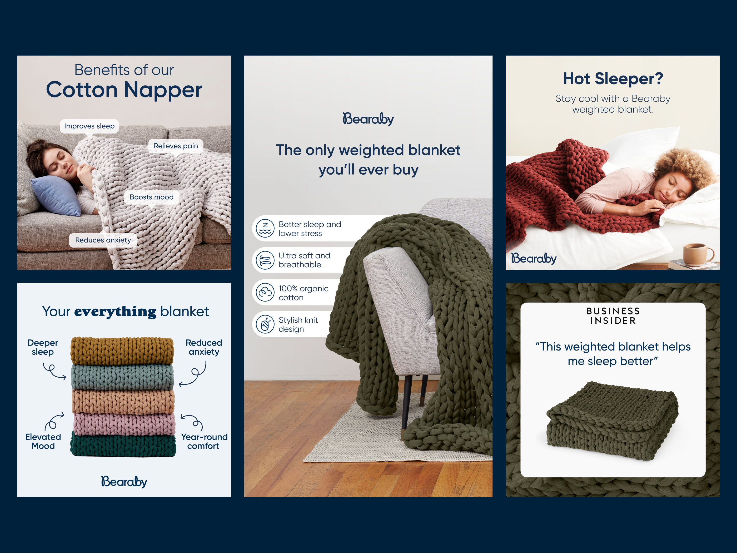 Example of Bearaby Cotton Napper Paid Social Ads