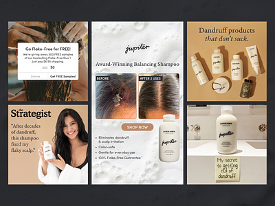 Jupiter Paid Social Ads beauty branding design digital ecommerce graphic design haircare health makeup paid social product ui wellness