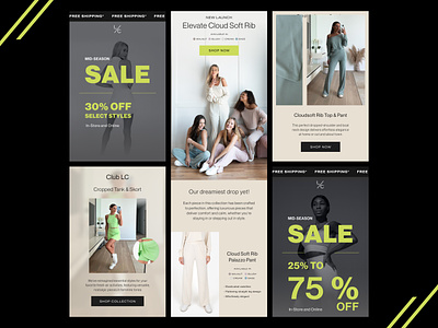 L'COUTURE Email Designs activewear brand branding clothing couture design digital ecommerce email email design fashion graphic design lifestyle luxury ui