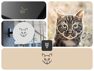 Cat Logo Design animal app branding cat cute design flat golden ratio graphic design grid logo icon illustration line art logo ui vector