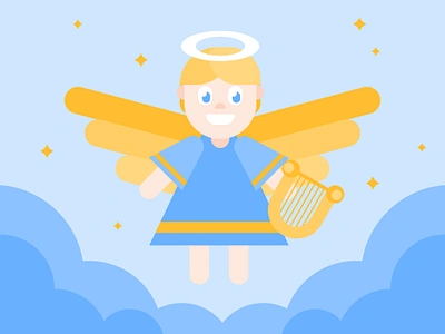 Angel character digital art flat design geometric graphic design illustration illustration 2d minimal print vector art